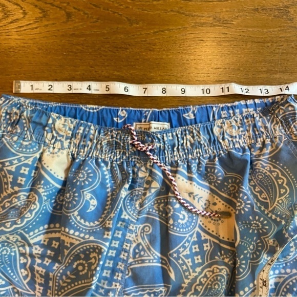 Peter Millar Swim Trunks Paisley Blue Size Large 7” Board Shorts Pockets Nylon - Picture 7 of 13